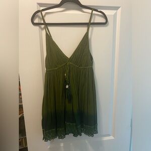 Olive green mini dress